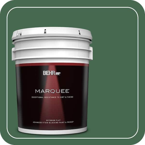 BEHR MARQUEE 5 gal. #M410-7 Perennial Green Flat Exterior Paint & Primer