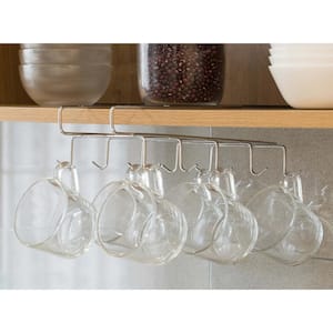 White Hanging Pot Rack Cup Rack Under Shelf Kitchen Utensil Drying Hooks