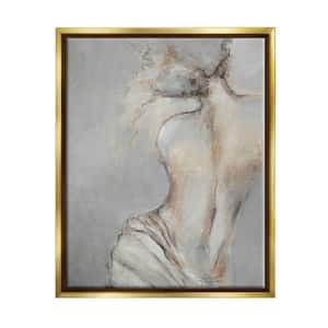 Traditional Portrait Nude Woman Baroque Painting Design by Liz Jardine Floater Frame People Art Print 21 in. x 17 in.