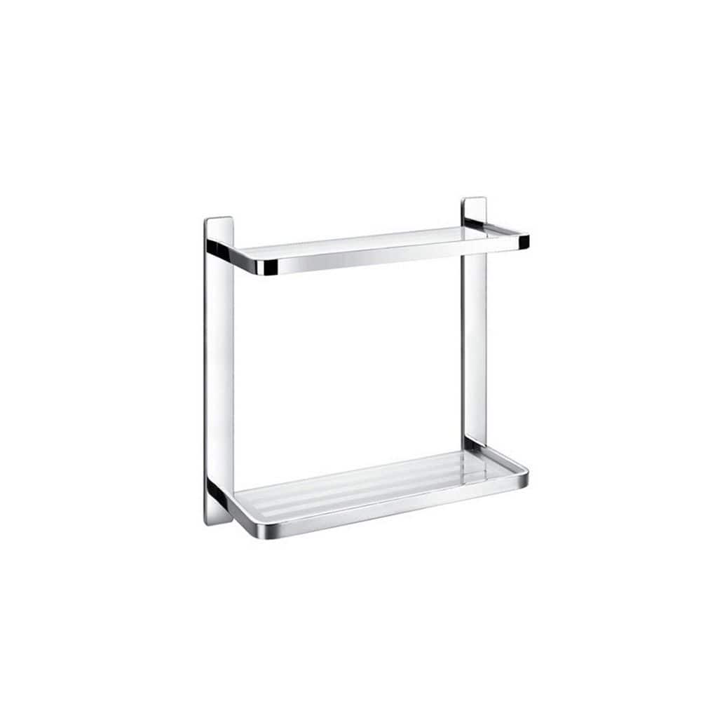 Spancraft Glass Heron Glass Shelf, Brushed Steel, 12 x 42 - 通販