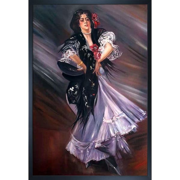 LA PASTICHE 25.5 in. x 37.5 in. Portrait of Anita De La Ferie Spanish Dancer, 1900 by Giovanni Boldini Framed People Art Print