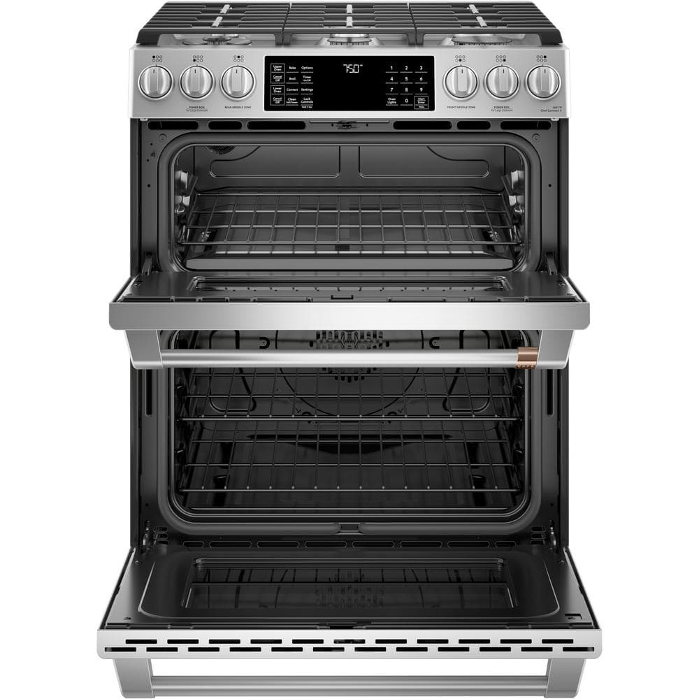30 in. 6.7 cu. ft. Smart Slide-In Double Oven Gas Range in Stainless Steel with True Convection, Air Fry price history on PriceWatchPro