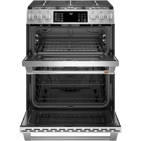 30 in. 6.7 cu. ft. Smart Slide-In Double Oven Gas Range in Stainless Steel with True Convection, Air Fry