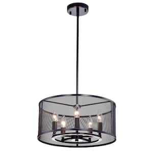Aludra 5-Light Oil-Rubbed Bronze Round Metal Mesh Shade Chandelier