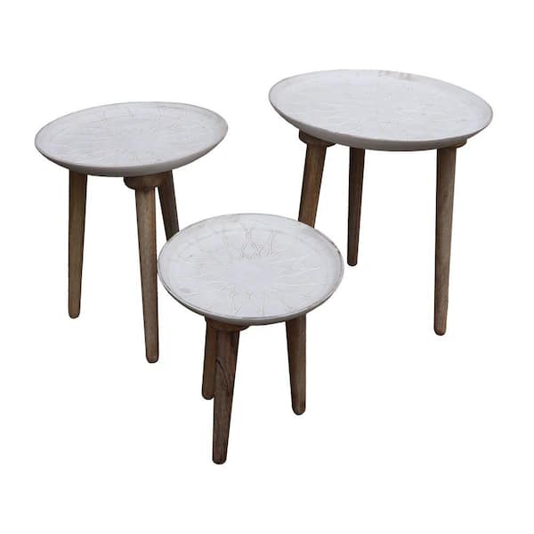 Angled Tripod Base Upt 209570, 3 Piece Coffee Table Set White