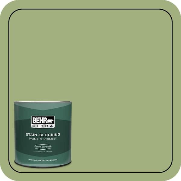 BEHR ULTRA 1 qt. #M360-5 Fresh Guacamole Extra Durable Semi-Gloss Enamel Interior Paint & Primer