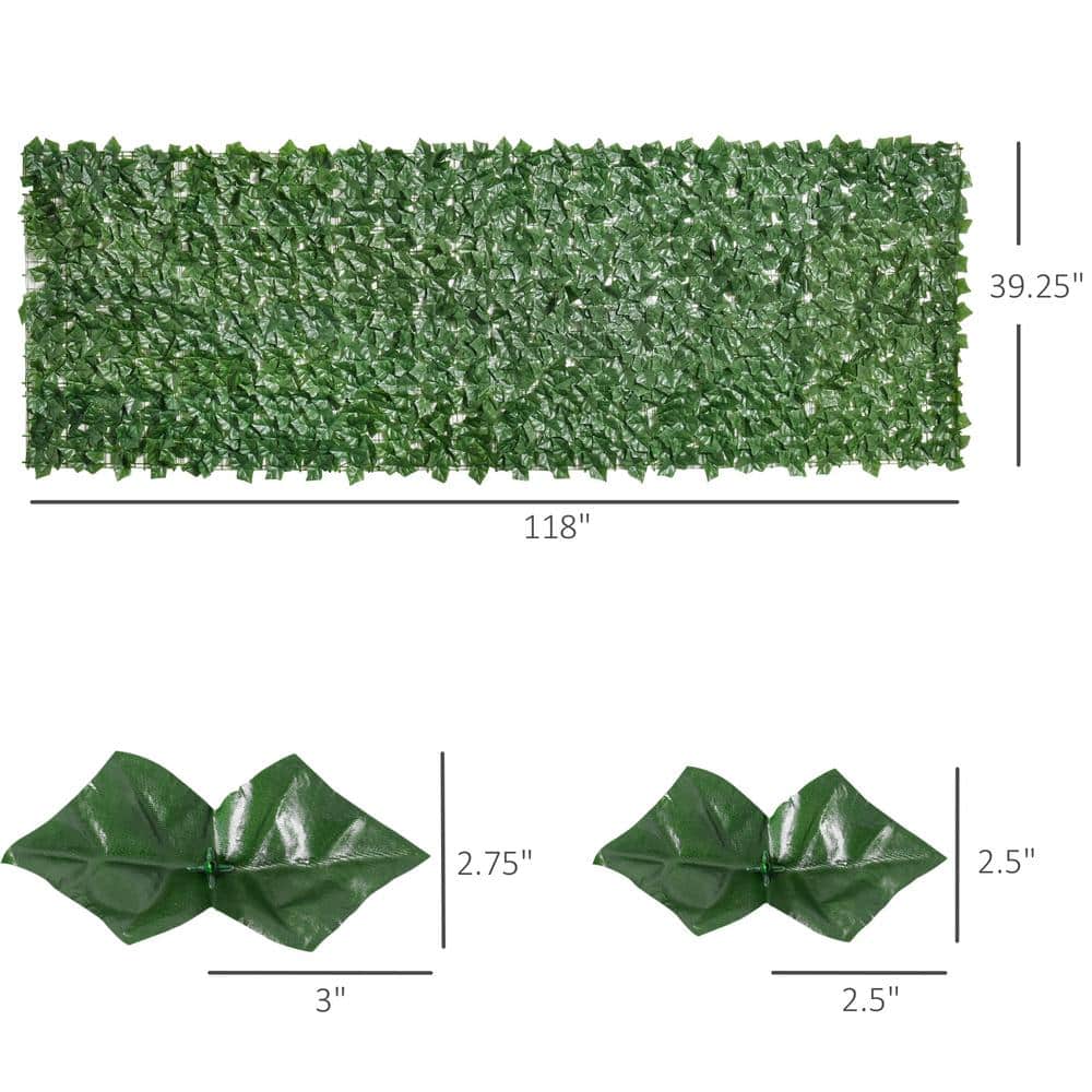 Outsunny 104cm Tall Dark Green Faux Ivy Privacy Fence