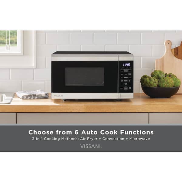 0.9 cu. ft. 900-Watt Countertop Microwave Oven in Stainless Steel with Convection and Air Fry