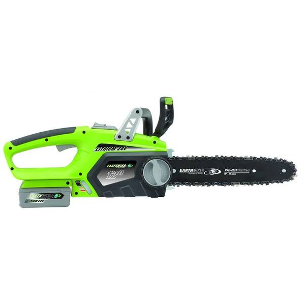 Earthwise 12 in. 24-Volt Lithium-Ion Battery Chainsaw