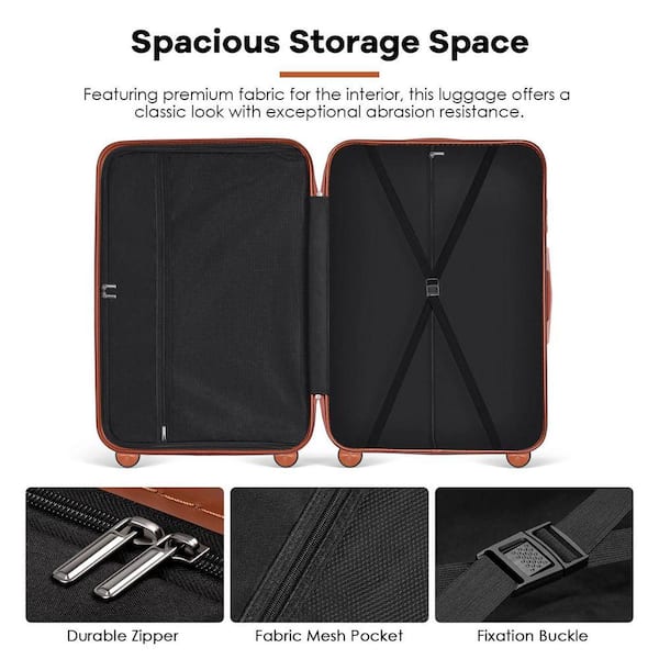 HONGGE 3-Piece Hardshell Luggage Set with TSA Lock, YKK Zippers