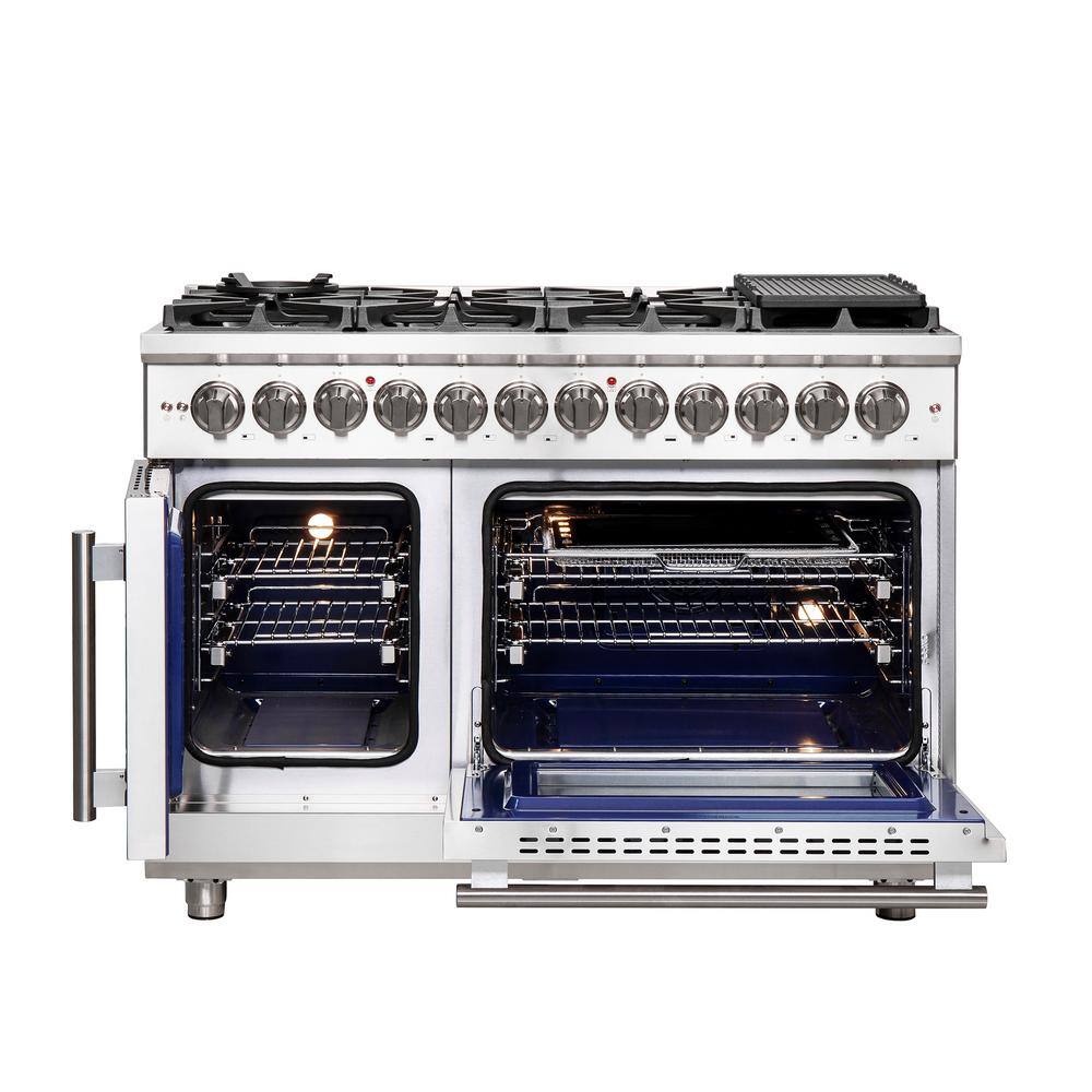 Massimo 48-inch Stainless Steel Dual Fuel Range with 8 Burners