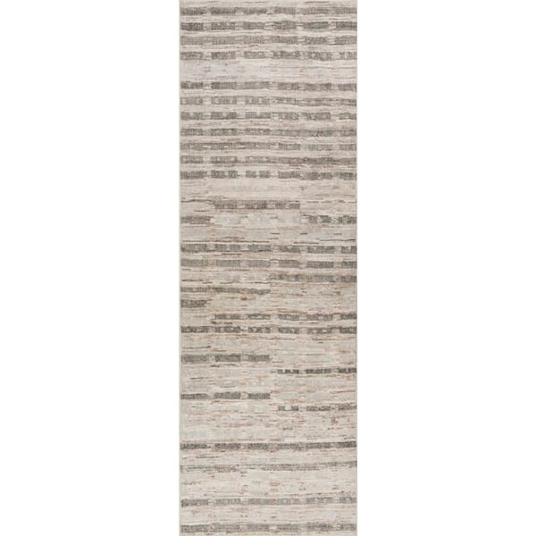 Darelia Abstract Handmade Wool Area Beige 3 ft. x 8 ft. Indoor Runner Rug