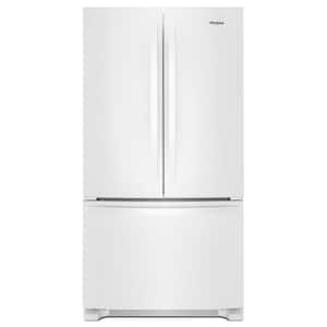 35 in. 25.2 cu. ft. Full-Depth French Door Bottom Mount Refrigerator in White with Elevated Deli Drawer