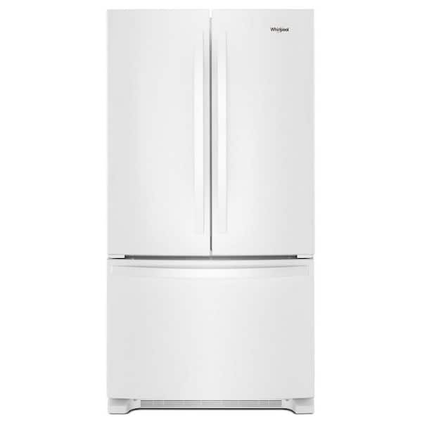 Whirlpool 35 in. 25.2 cu. ft. Full-Depth French Door Bottom Mount Refrigerator in White with Elevated Deli Drawer