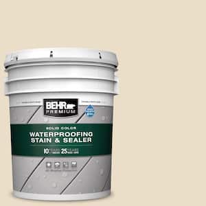 5 gal. #710C-2 Raffia Cream Solid Color Waterproofing Exterior Wood Stain and Sealer