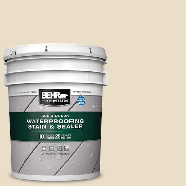 5 gal. #710C-2 Raffia Cream Solid Color Waterproofing Exterior Wood Stain and Sealer
