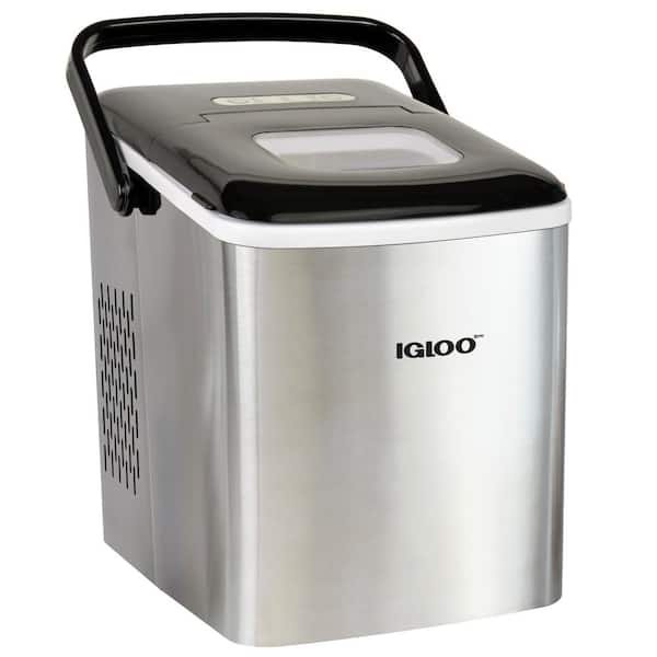 IGLOO 26 lbs. Self Cleaning Portable Ice Maker with Carrying Handle in Stainless Steel