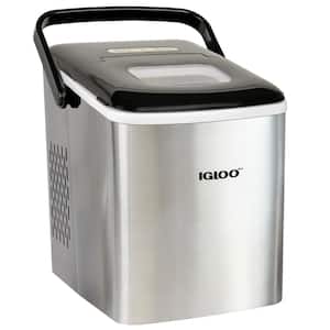 26 lbs. Self Cleaning Portable Ice Maker with Carrying Handle in Stainless Steel