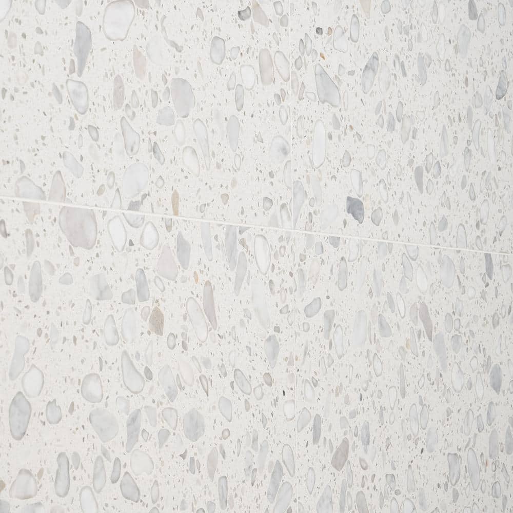 Italia Bianco 24'' x 24'' Honed Terrazzo Floor and Wall Tile