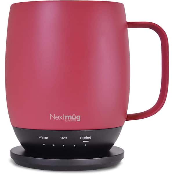 14 oz. Rose Stainless Steel Ceramic Self Heating Red Mug Latte Cups