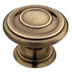 Harmon 1-3/8 in. (35mm) Antique Brass Round Cabinet Knob