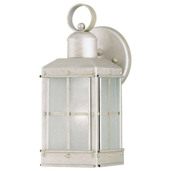 Westinghouse 1-Light Outdoor Pewter Patina Wall Lantern with Ice Glass Panels