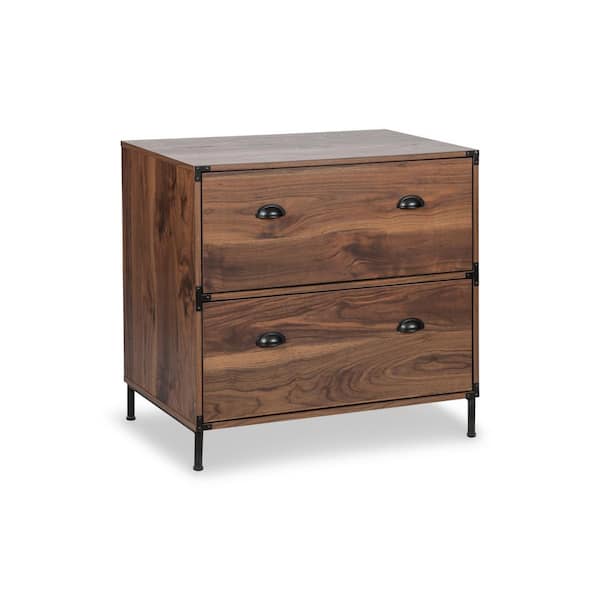 AGH Deco Brunei Brown Lateral File Cabinet with 2-Drawers