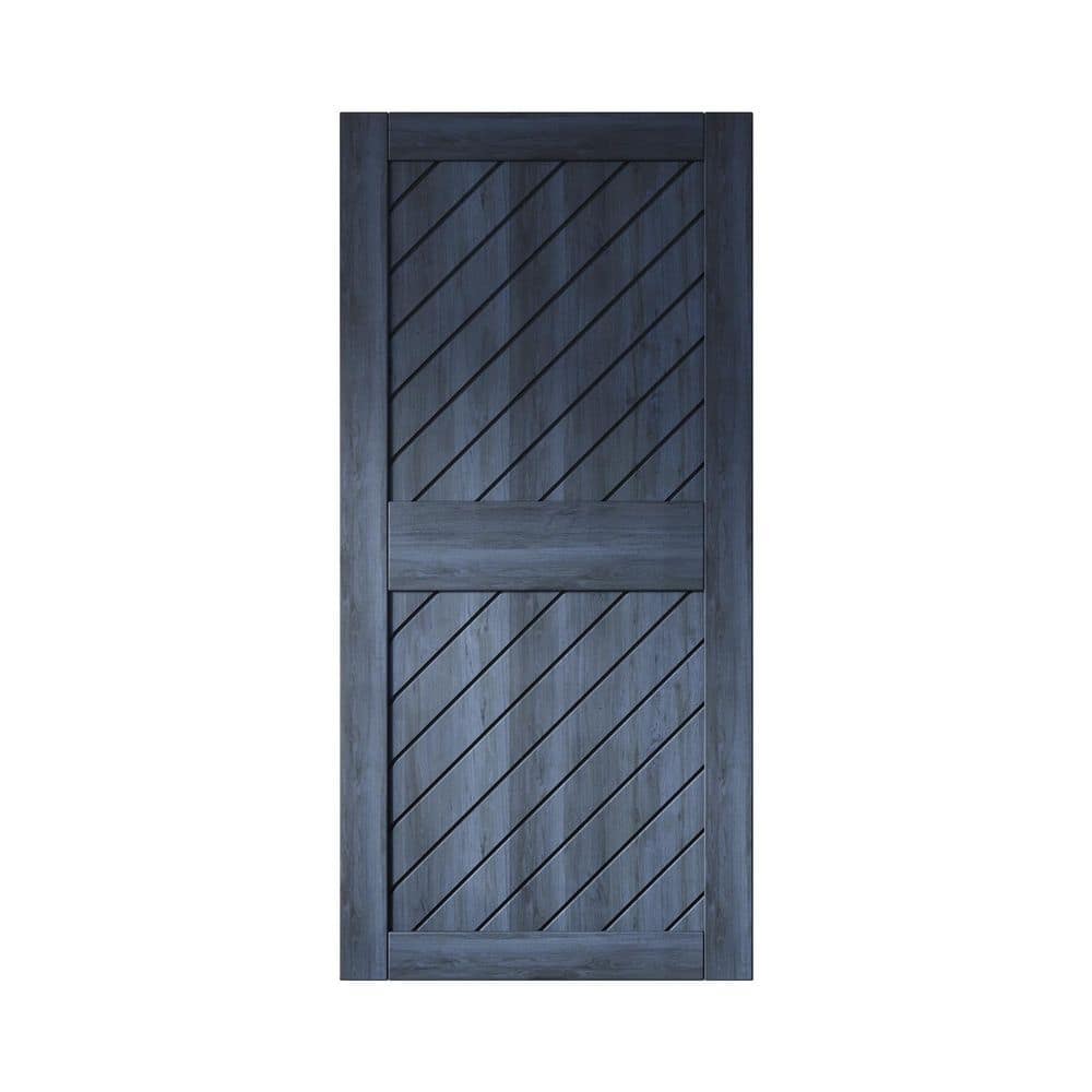 XT1 36 in. x 84 in. C-Panel Solid Core Navy Slanted Stripe Design Pine Wood Interior Sliding Barn Door Slab price history on PriceWatchPro