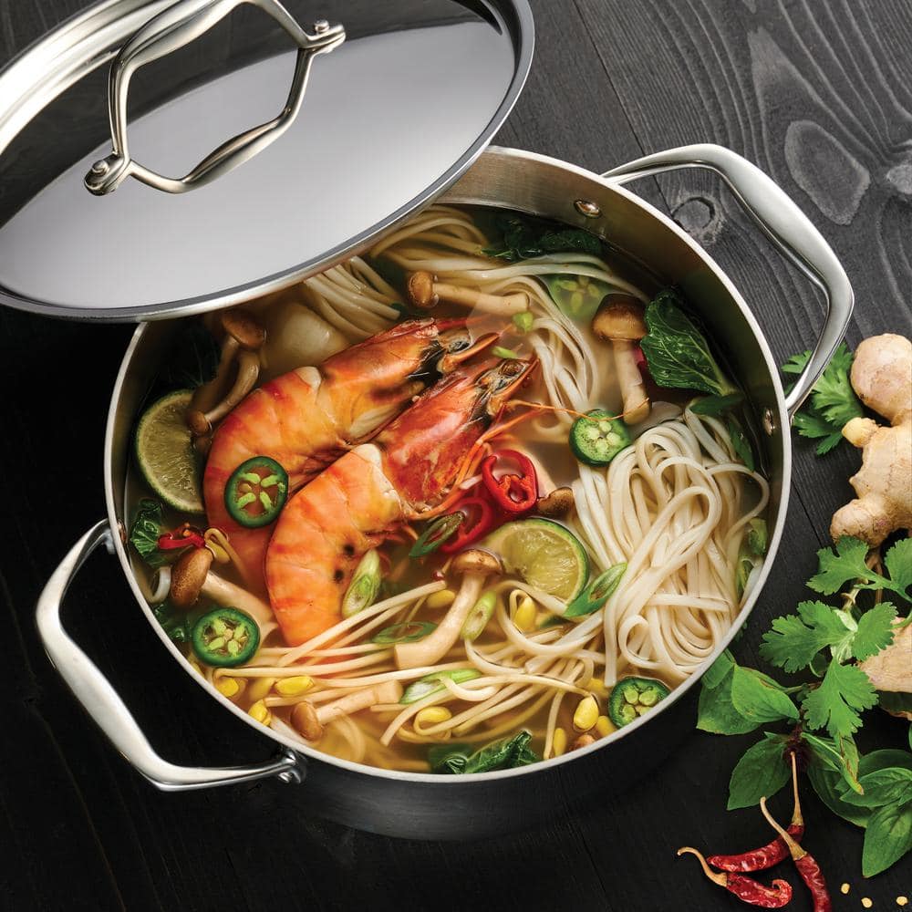 Tri-Ply Clad 5-Quart Stainless Steel Round Dutch Oven