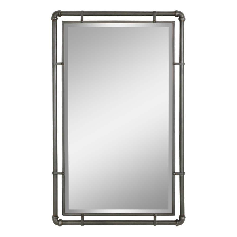 Aspire Home Accents Morse Industrial Metal Wall Mirror - Gray