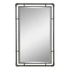 Medium Rectangle Gray Beveled Glass Mirror (33 in. H x 20.5 in. W)