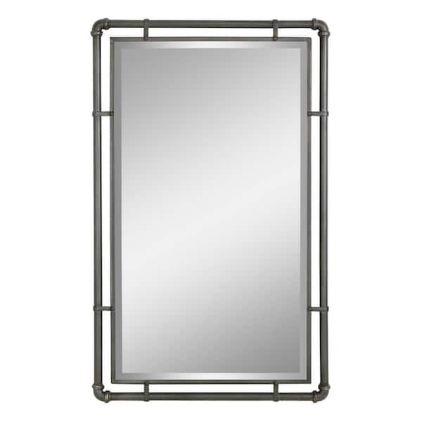 Aspire Home Accents Medium Rectangle Gray Beveled Glass Mirror (33 in. H x 20.5 in. W)
