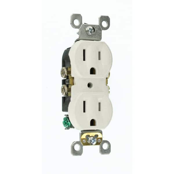 15 Amp 125 V Self Grounding Duplex Outlet/Receptacle, White (1-Pack) 5320-SW