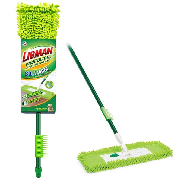 Libman 18 in. Microfiber Fingers Dust Flat Mop with 2-Piece Handle