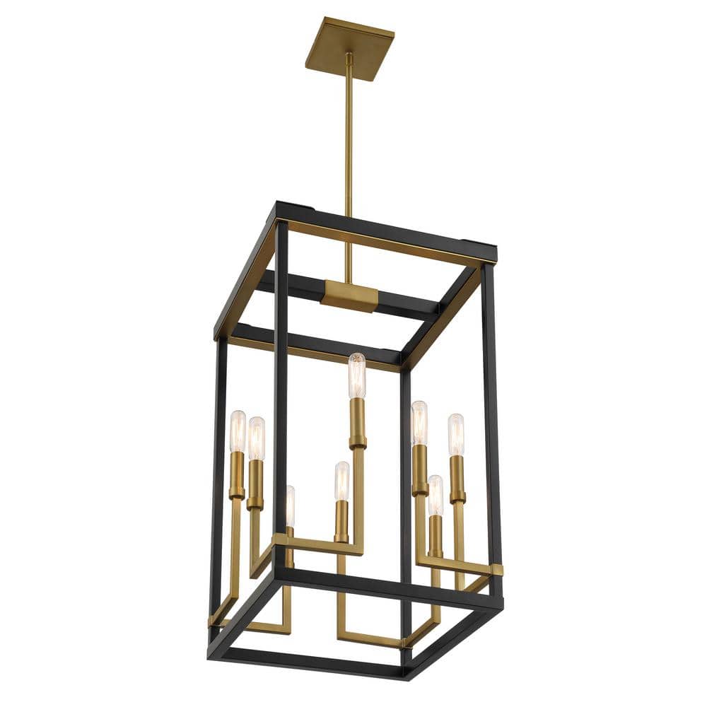 Coal and Soft Brass 8-Light Aluminum Pendant for Indoor/Outdoor Use