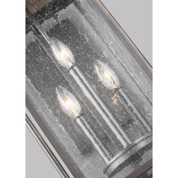 Antique Bronze 22.5" Outdoor Wall Lantern with Clear Seeded Glass