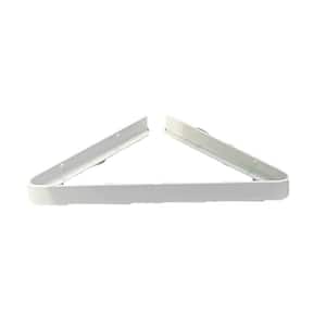 2-Piece 9.4 in. W x 1 in. H x 13.2 in. D Tempered Glass Triangle Bath Shelf in White with Aluminum Brackets