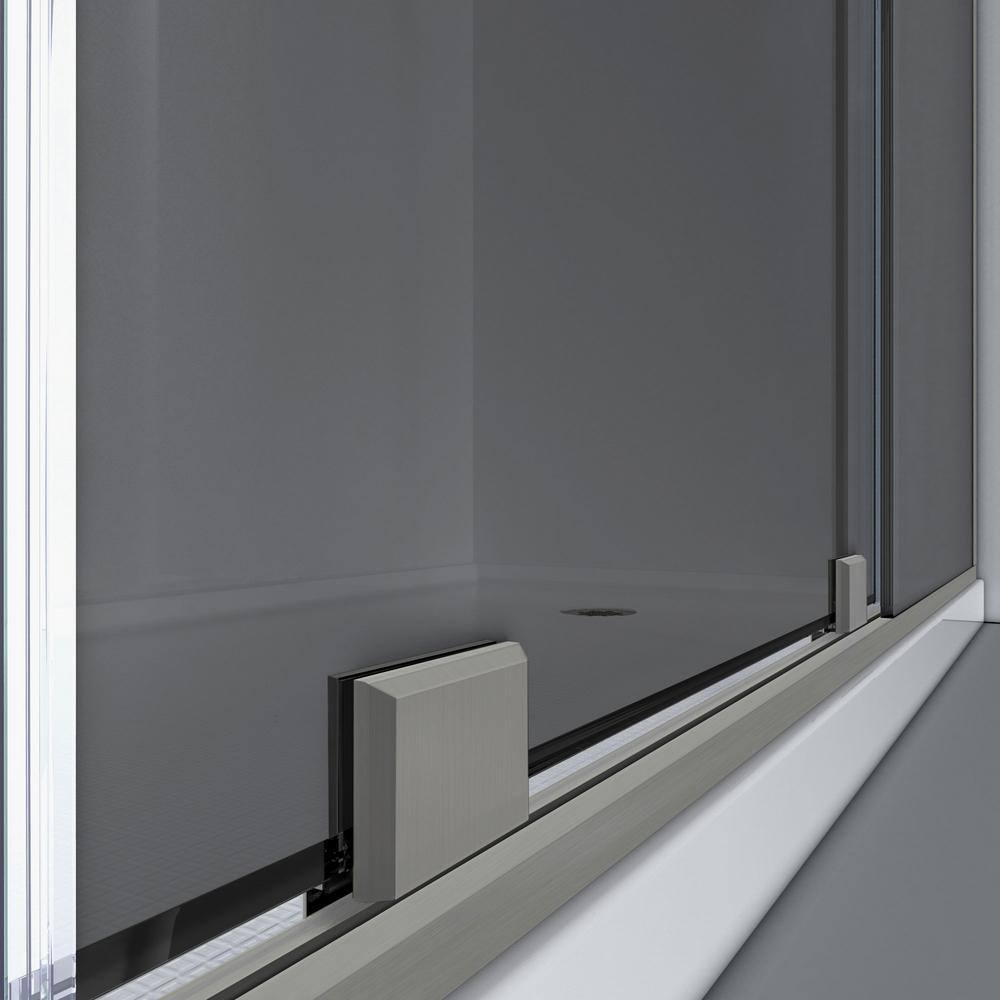 Mirage-X Brushed Nickel Frameless Sliding Tub Door 58" x 60"