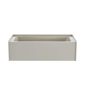 PROJECTA 66 in. x 32 in. Rectangular Skirted Soaking Bathtub with Left Drain in Oyster