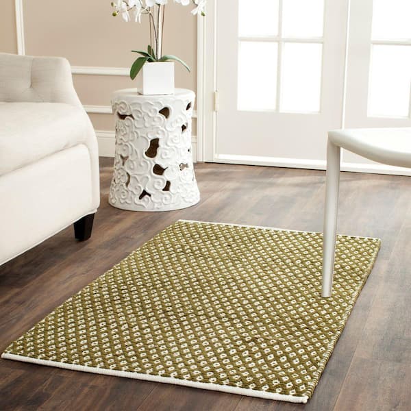 Boston Olive Doormat 3 ft. x 4 ft. Geometric Diamonds Area Rug