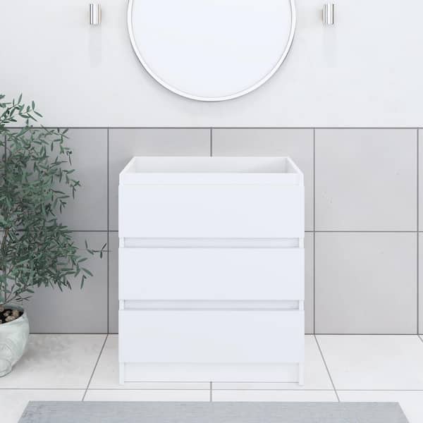 VOLPA USA AMERICAN CRAFTED VANITIES Pepper 30 in. W x 20 in. D Bath Vanity Cabinet Only in White