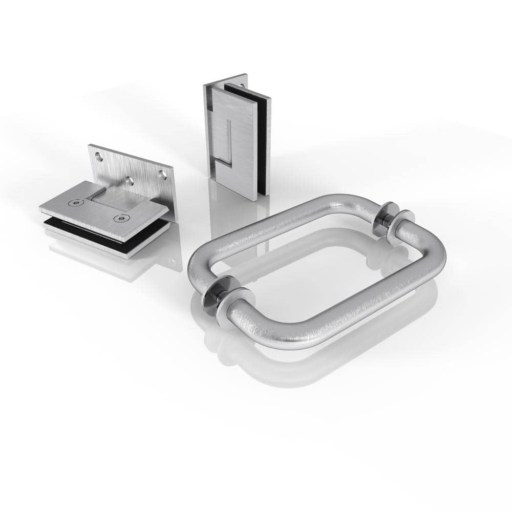 Glass Warehouse 78 in. Door Only Hardware Pack in Brushed Nickel with