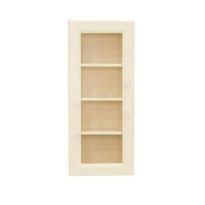 Oxford Assembled 15 in. x 42 in. x 12 in. Wall Mullion Raised-Panel Door Cabinet with 3 Shelves in Creamy White