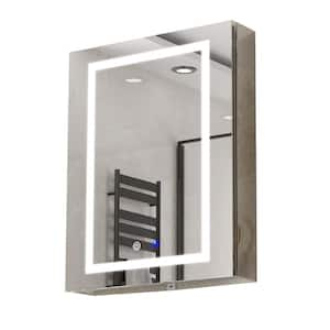 24 in. W x 30 in. H Rectangular Aluminum Light Medicine Cabinet with Mirror, Defogging and Memory Function, Right Swing