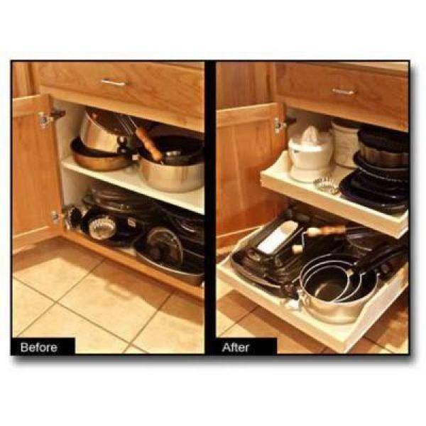 Pull Out Kitchen Slide Cabinet Shelf – Maple Wood, W12 X D10 X H3 – No Assembly