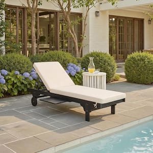 ブラウン ローチェア クッション付き SAFAVIEH Solano Natural Brown 1-Piece Wood Outdoor Chaise Lounge