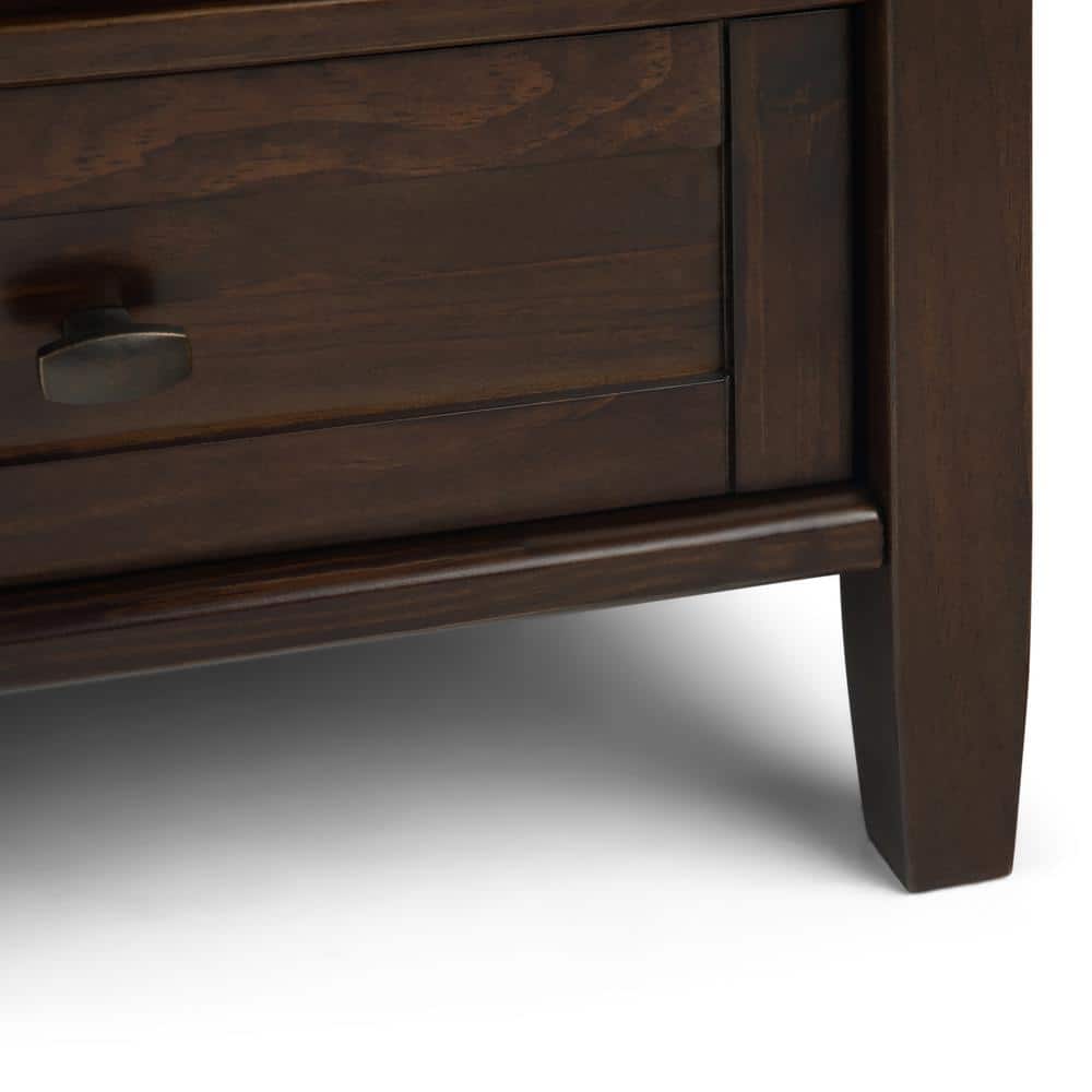 Warm Shaker Tobacco Brown Square Coffee Table with Storage