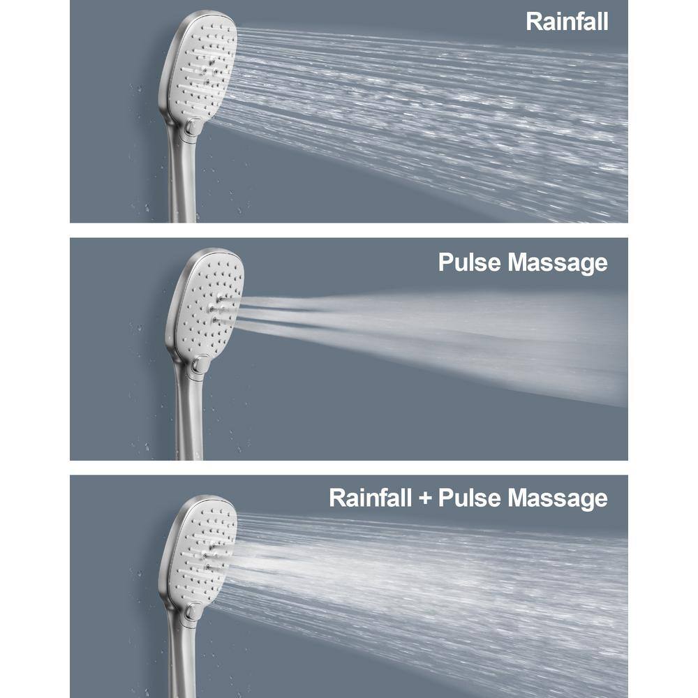 Nickel Wall Mounted Adjustable Rain Shower System with Handheld