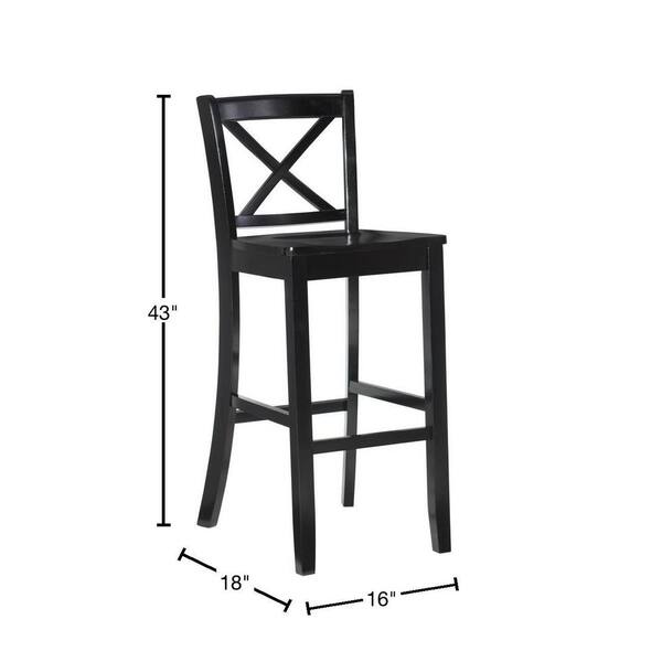 black wooden bar stools with back