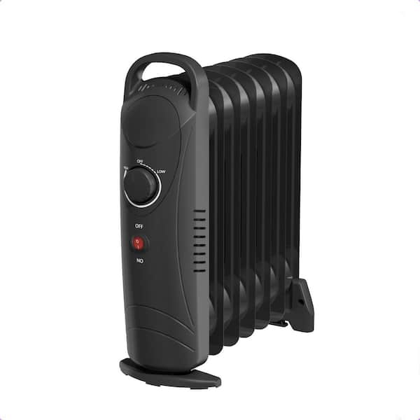 700-Watt Indoor Electric Oil-Filled Radiator Space Heater in Black with Safe Room ComforTemp for Living Space